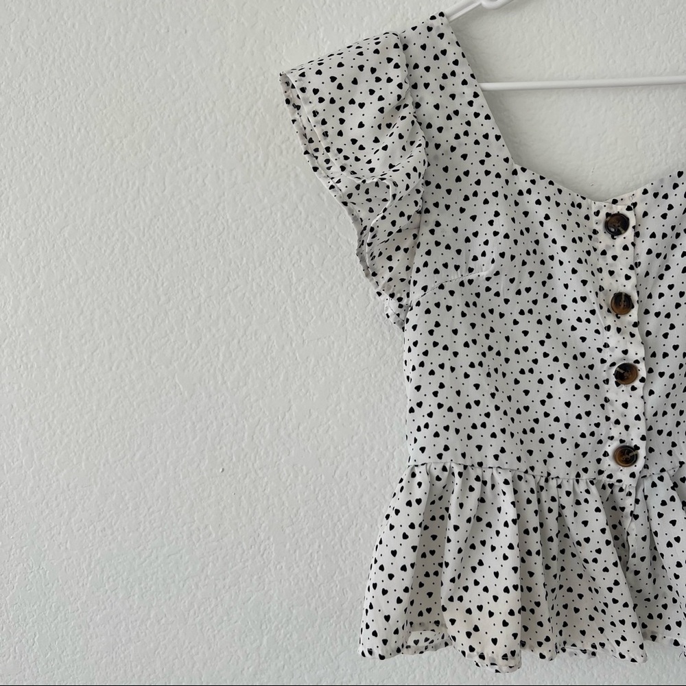 Heart Button Down Top